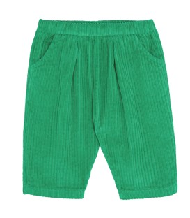 Green corduroy baby trousers