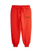 Dog Embroidered Red Sweatpants