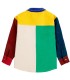 Bobo Square Embroidery Color block Corduroy Shirt