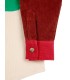 Bobo Square Embroidery Color block Corduroy Shirt