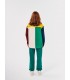 Bobo Square Embroidery Color block Corduroy Shirt