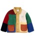 Color Block Sheepskin Jacket