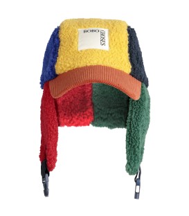 Color Block Sheepskin Chapka