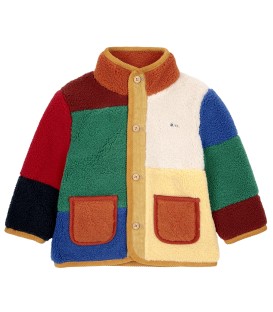 Casaco de Bebé Color Block Sheepskin