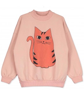 Sweatshirt Red Cat Rose