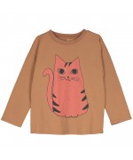 Red Cat L/sleeve T-shirt Brown