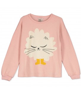 T-shirt m/comprida Kitten in Boots Rosa