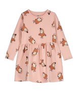 Waist Seam Dress Owls Rose