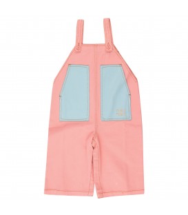 Baby Color Block Dungaree Peach