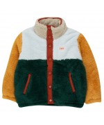 Casaco Polar Sherpa Cinza/Verde Garrafa