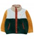 Color Block Polar Sherpa Jacket Warm Grey/Bottle Green