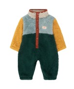 Color Block Polar Sherpa Baby One-piece Warm Grey/Bottle Green