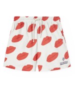 Raw White Kissing Puppy Swim Shorts