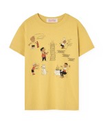 T-Shirt Rooster Comic Amarela