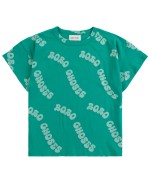 T-shirt verde m/curta Bobo Choses wavy AOP