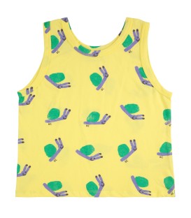 Top m/cava amarelo Funny Snail AOP