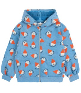 Morning Egg AOP Blue Zipped Hoodie