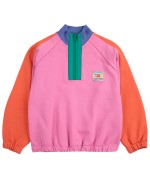 Smiling Color Block 1/4 zipped Sweatshirt