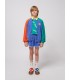 Smiling Color Block Terry Cloth Zipped Sweatshirt