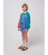 Smiling Color Block Terry Cloth Zipped Sweatshirt