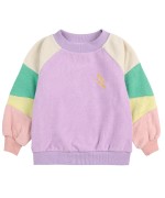 Lilac Color Block Terry Cloth Baby Sweatshirt