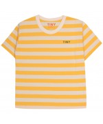 T-shirt às riscas amarelo/creme