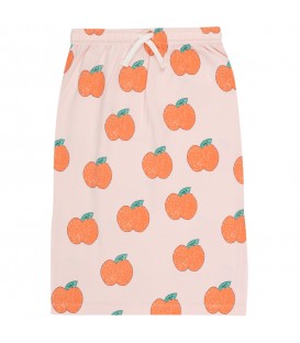 Apples Long Skirt Pastel Pink