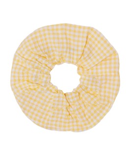 Yellow Checked Scrunchie