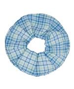 Blue Checked Scrunchie