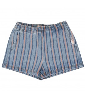 Stripes Multicolor Denim Shorts