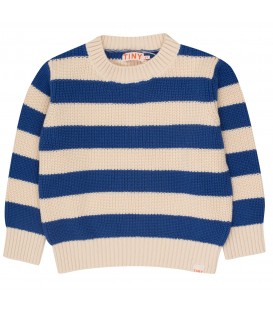 Stripes Sweater Light Cream/Ultramarine