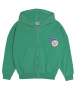 Green Washed Zipped Hoodie 