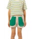 Color Block Shorts Dark Vanilla/Dark Emerald