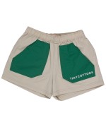 Color Block Shorts Dark Vanilla/Dark Emerald