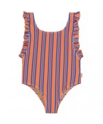 Stripes Swimsuit Papaya