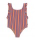 Stripes Swimsuit Papaya