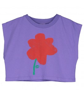 Cropped Top Big Poppy Violet