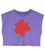 Top m/cava curto Big Poppy violeta