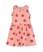 Sleeveless Dress Poppies AOP Pale Pink