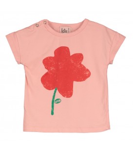 S/sleeve Baby T-shirt Big Poppy Pale Pink