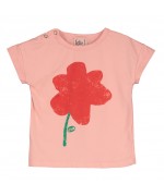 S/sleeve Baby T-shirt Big Poppy Pale Pink