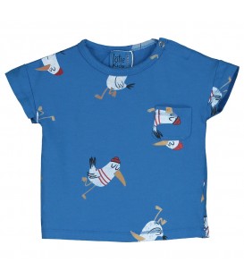 T-shirt m/curta de bebé Seagull AOP azul