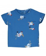 S/sleeve Baby T-shirt Seagull AOP Royal Blue