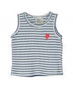 Sleeveless Baby T-shirt Blue Stripes