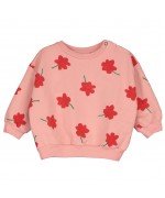 Camisola de bebé rosa pálida Poppies AOP